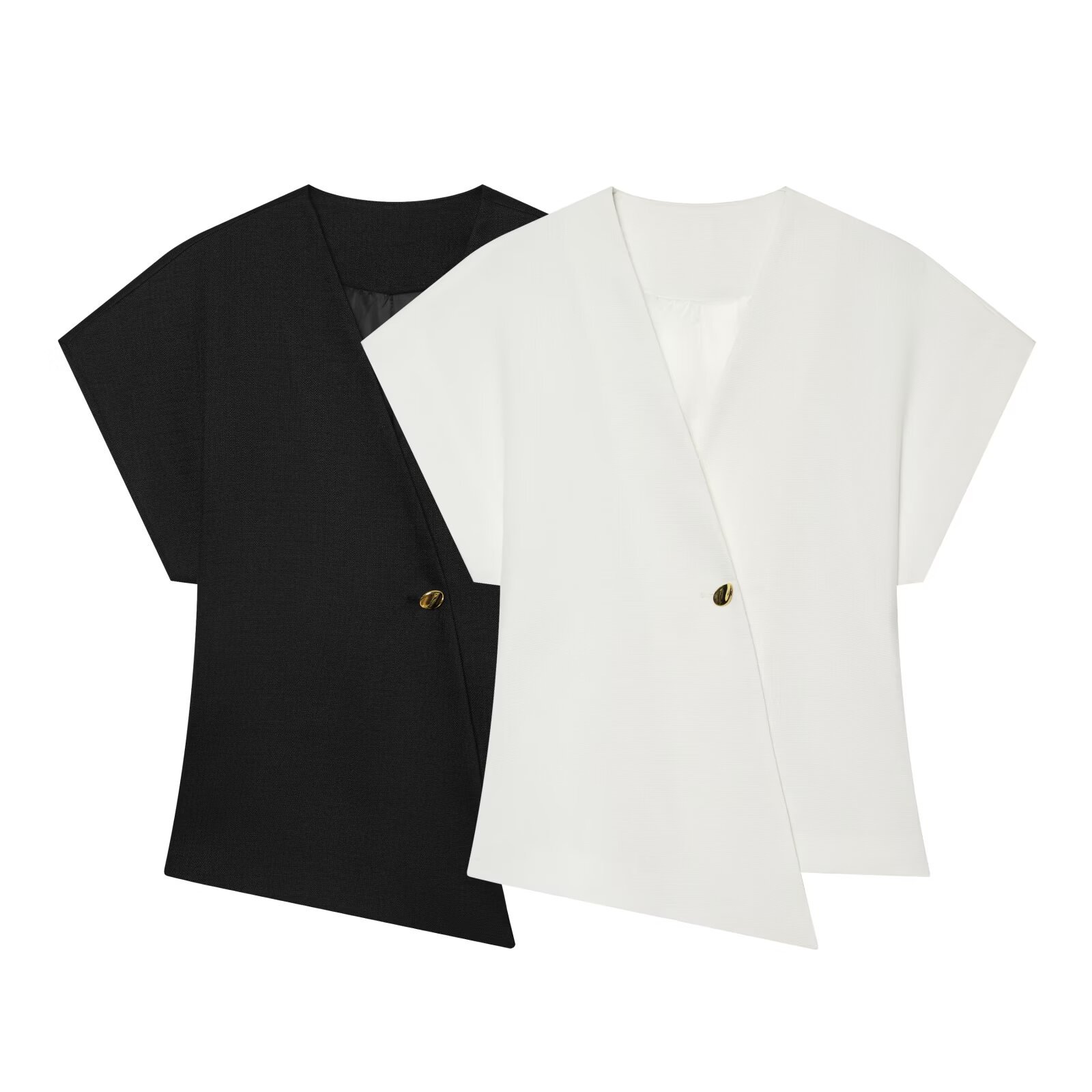 Women's Slim Fit One-Button Short Sleeve Blazer