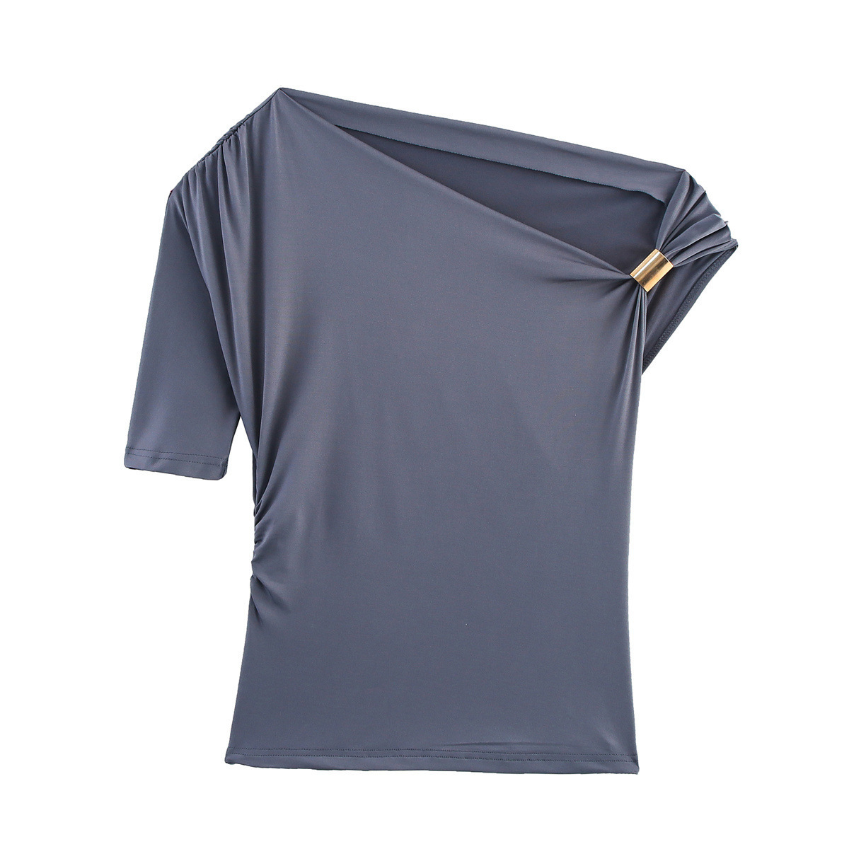 Women's Ruched One-Shoulder Slim Top 9 Colors