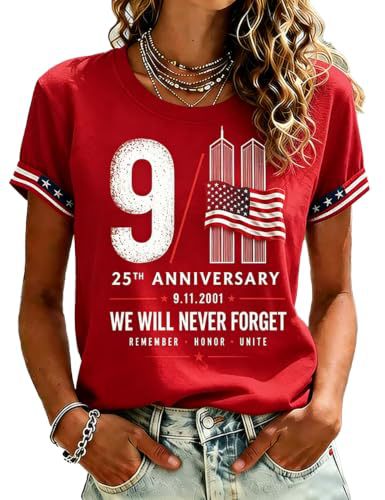 Women's Summer 911 Twin Towers 3D Print Short Sleeve T-Shirt