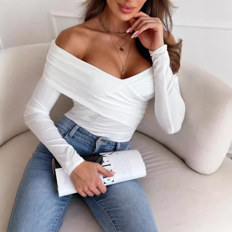 Women's Off-Shoulder Long Sleeve T-Shirt