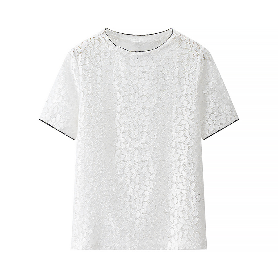 Women's Simple Hollow-Out Short-Sleeve Cardigan