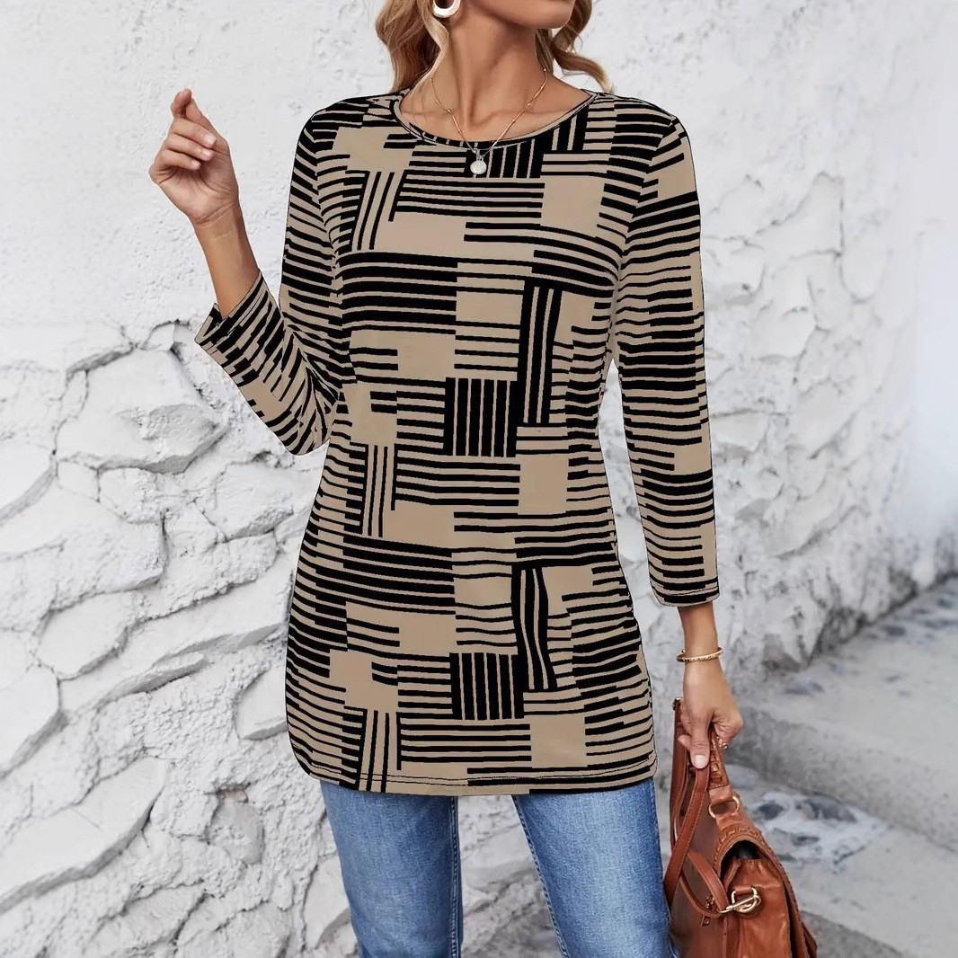 Women's Casual Crewneck Long-Sleeve Top