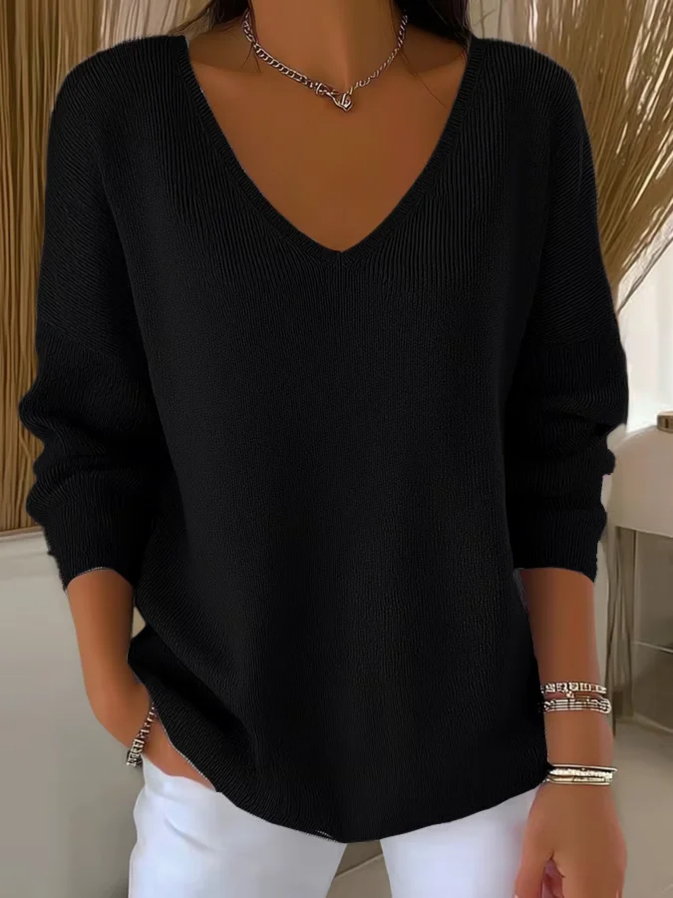 Women's Floral & Solid Print V-Neck Half-Sleeve T-Shirt