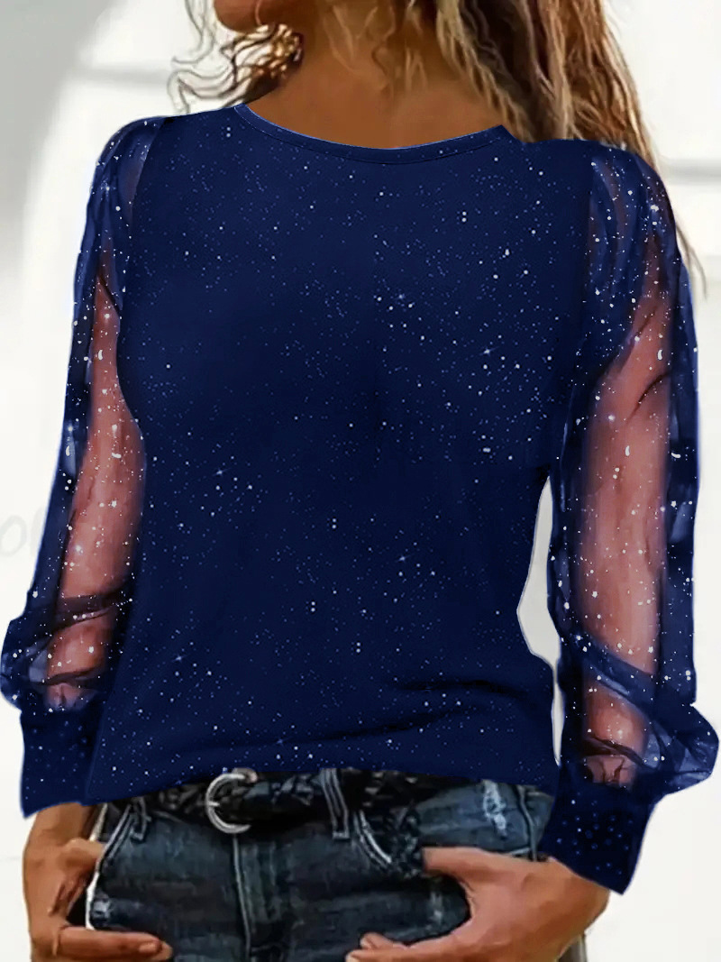 Women's Long Sleeve Loose Crewneck Casual T-Shirt Top