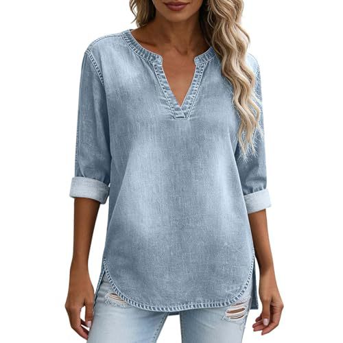 Women's V-Neck Long Sleeve Printed T-Shirt