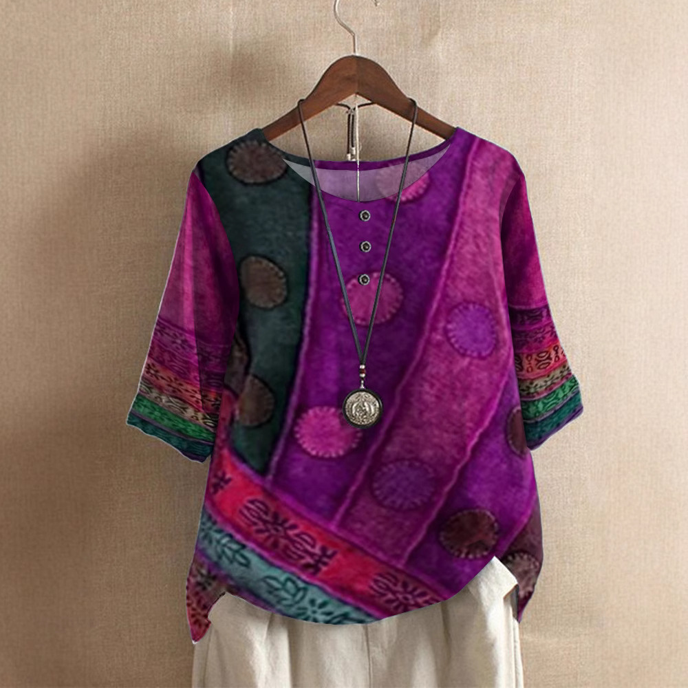 Women's Loose Digital Print Casual Top