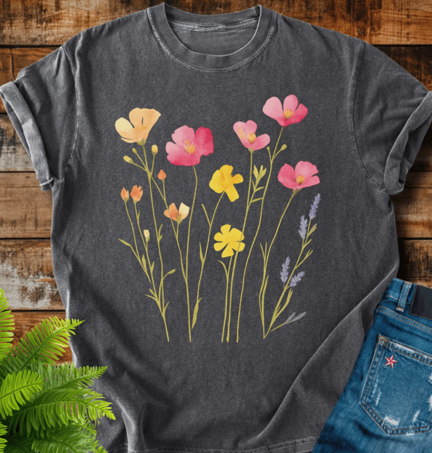 Retro Poisonous Plant Graphic Print Short Sleeve Tee for Women