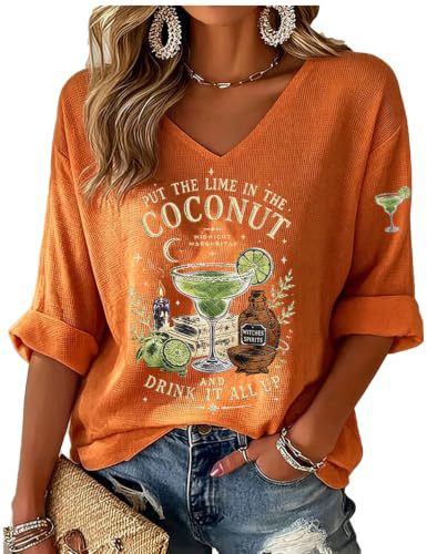 Retro Wine Glass Print V-Neck Half-Sleeve Top