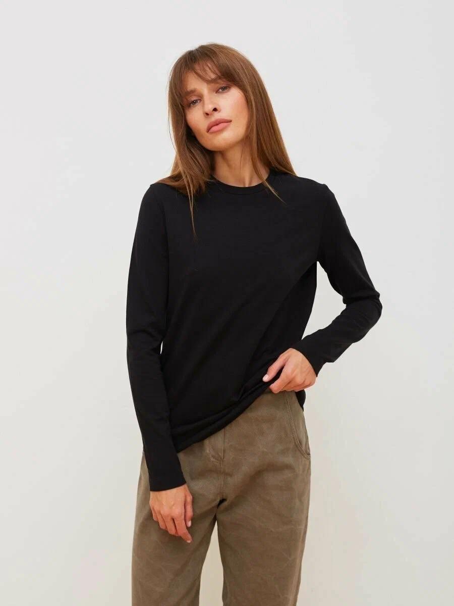 Women's Pure Cotton Long-Sleeve Crewneck T-Shirt Casual