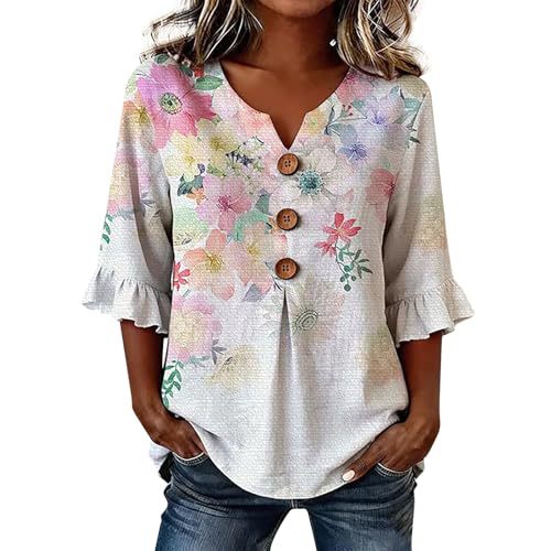 Plaid & Floral Print Short Sleeve Button-Up Top