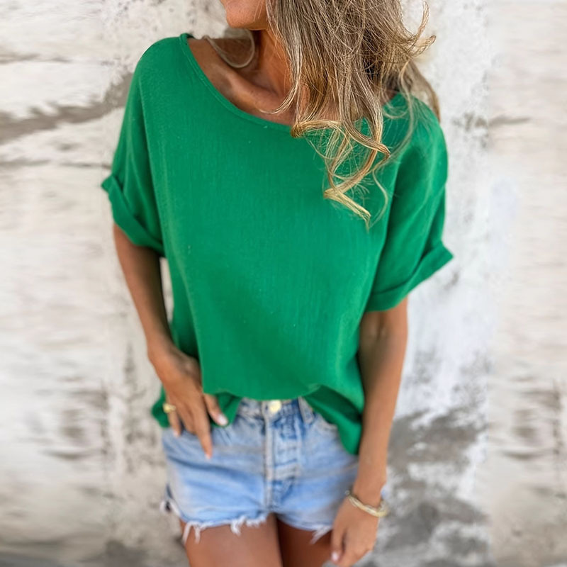 Solid Crewneck Short-Sleeve T-Shirt