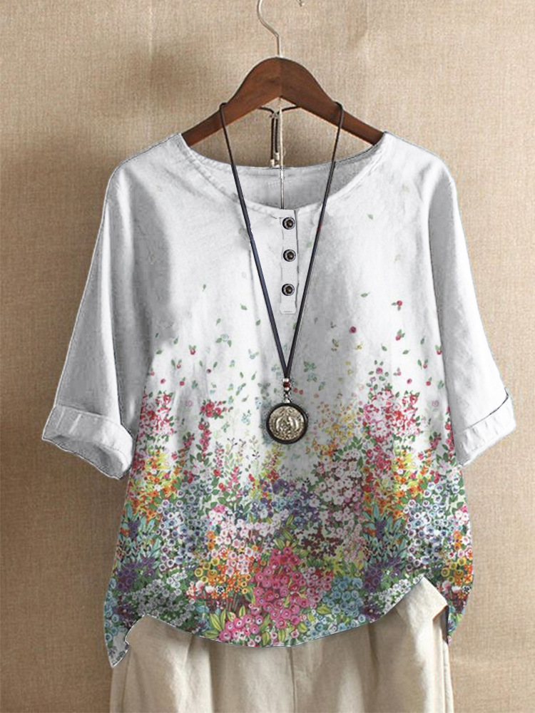 Women's Loose Floral Print Casual Top