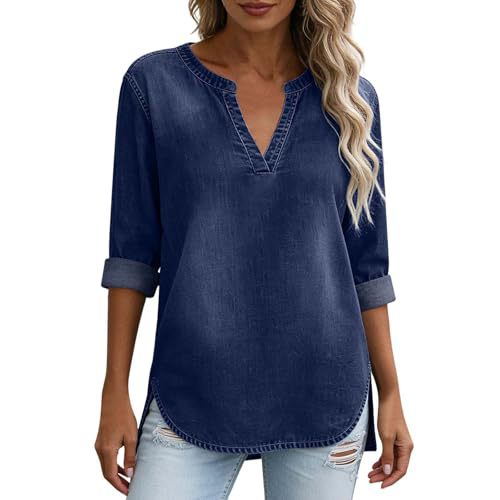 Women's V-Neck Long Sleeve Printed T-Shirt