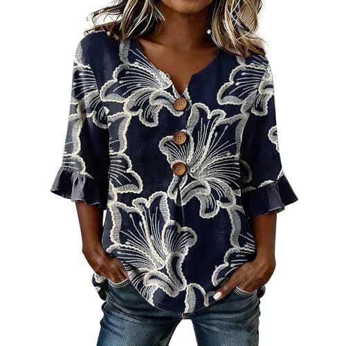 Plaid & Floral Print Short Sleeve Button-Up Top