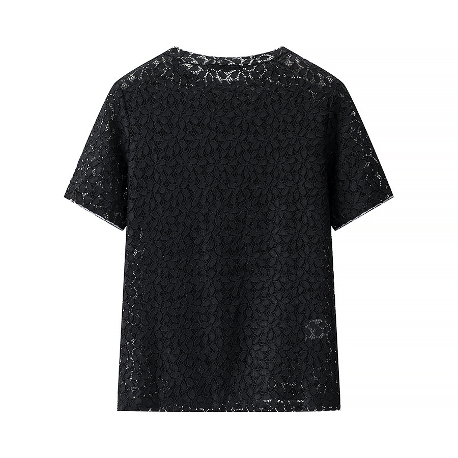 Women's Simple Hollow-Out Short-Sleeve Cardigan