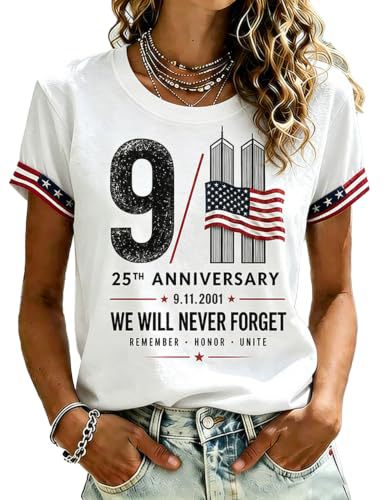 Women's Summer 911 Twin Towers 3D Print Short Sleeve T-Shirt