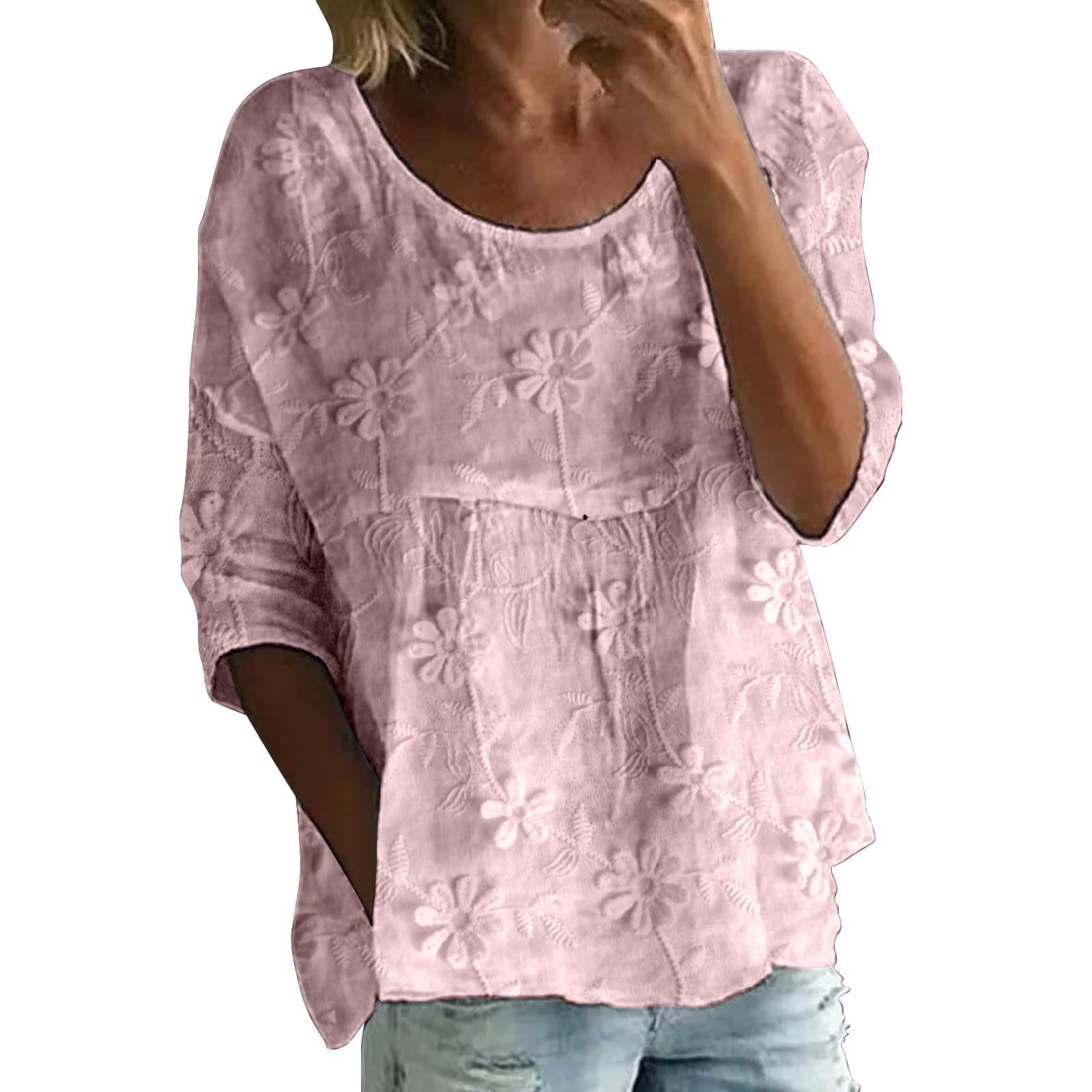 Summer Solid Print Round Neck Half-Sleeve Top