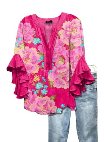 Women's Vintage Floral Print Half-Sleeve Top