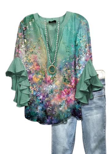 Women's Vintage Floral Print Half-Sleeve Top