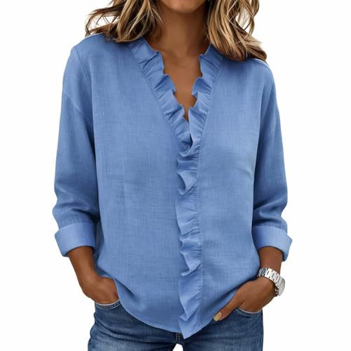Women's V-Neck Long-Sleeve Printed T-Shirt