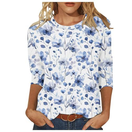 Women's Summer Ruffle Floral Print Short Sleeve T-Shirt