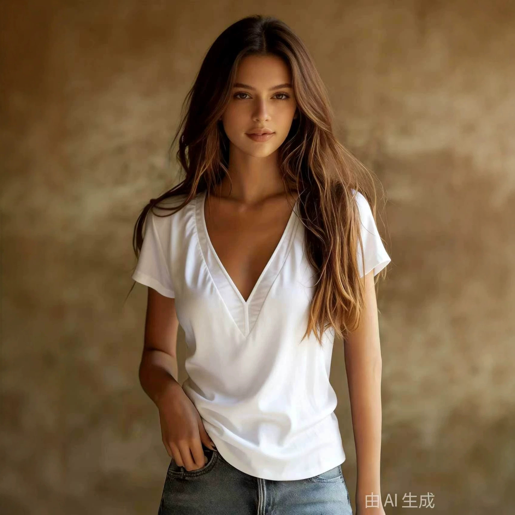 Women's Sheer Mesh V-Neck Slim Short Sleeve Knit Top