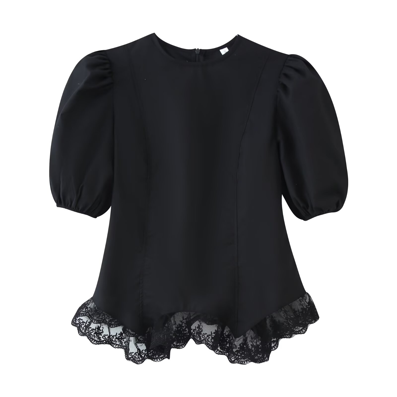Puff Sleeve Tie-Front Blouse Casual Summer Top