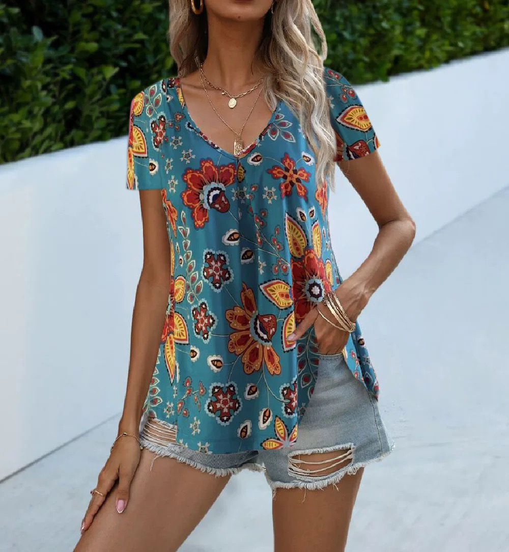 Women's V-Neck Short Sleeve T-Shirt