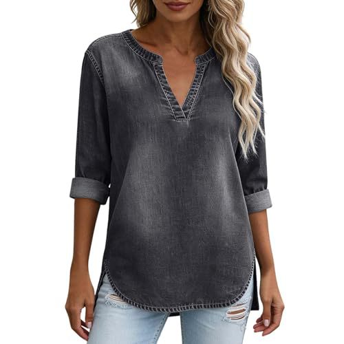 Women's V-Neck Long Sleeve Printed T-Shirt
