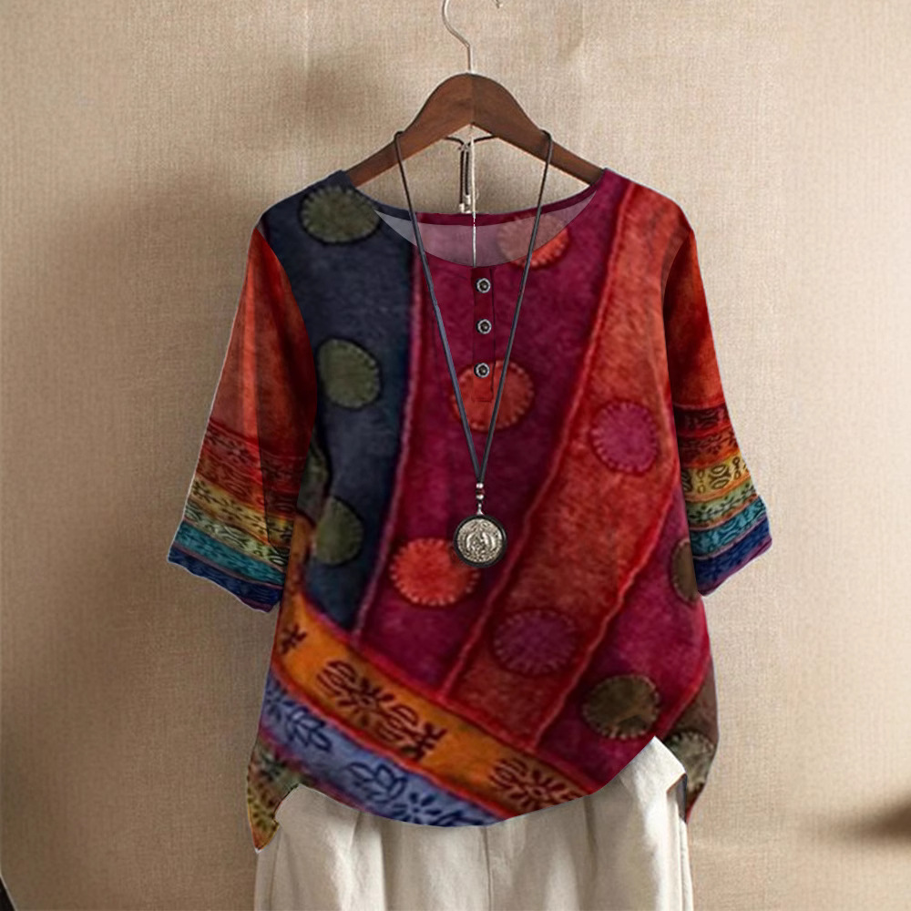 Women's Loose Digital Print Casual Top
