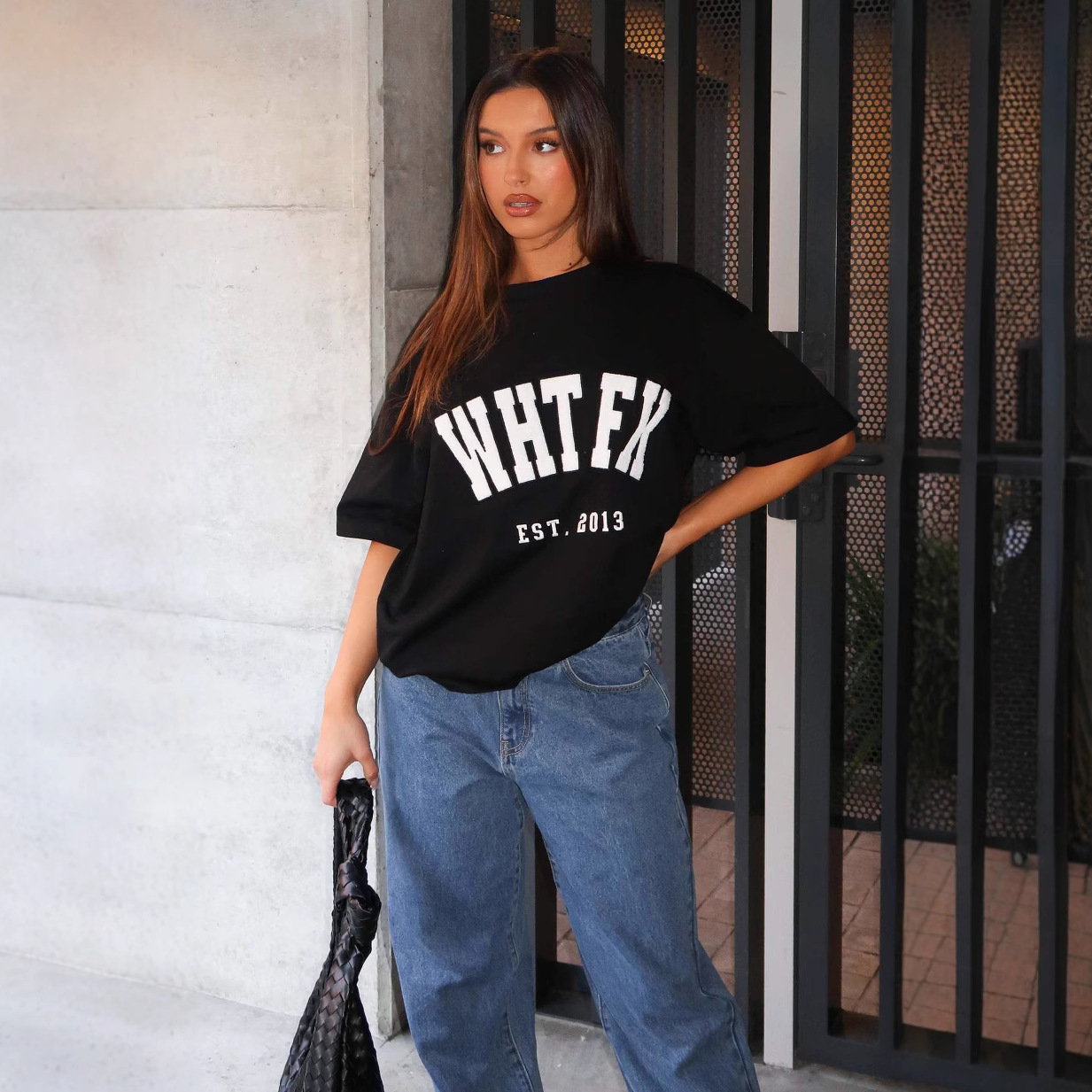 WHTFX Graphic Print Loose Crewneck T-Shirt