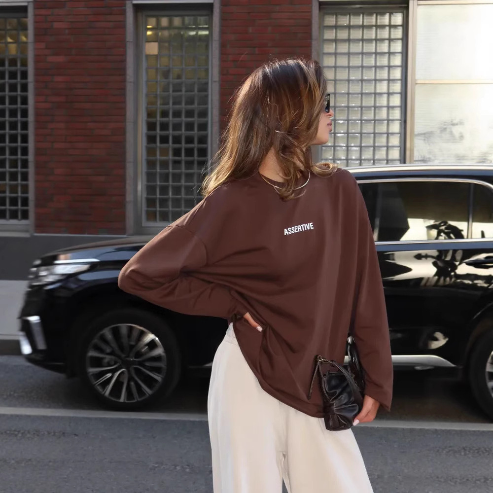 Women's Oversize Crewneck Long-Sleeve T-Shirt