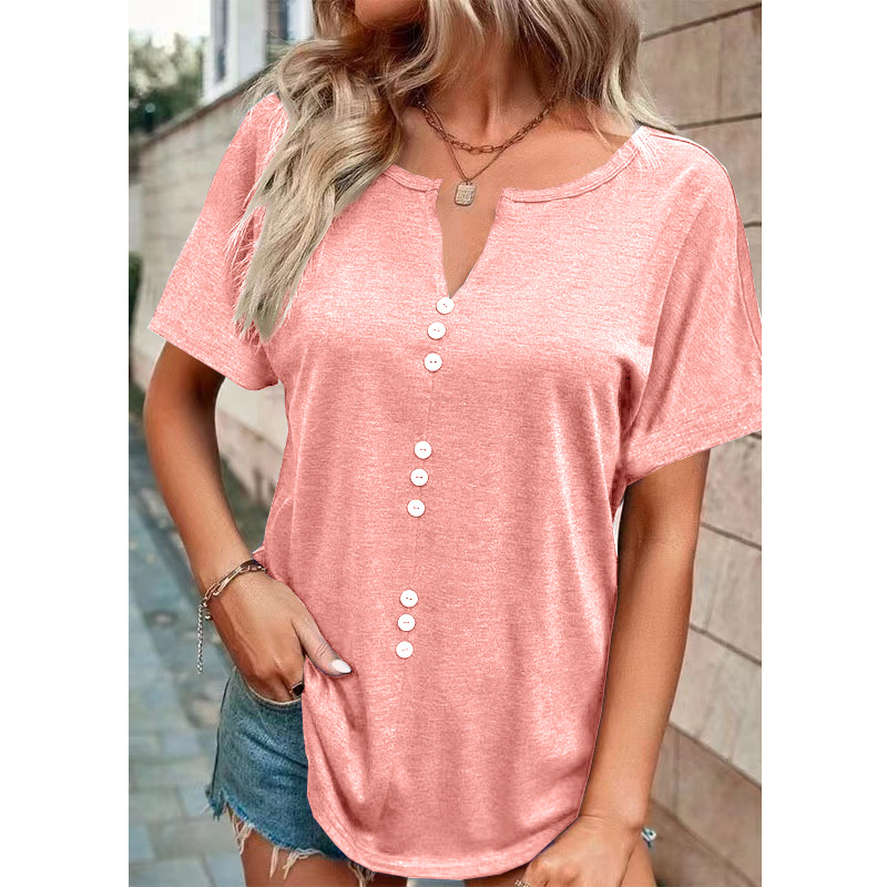 Women's Soft V-Neck Short Sleeve Plus Size T-Shirt