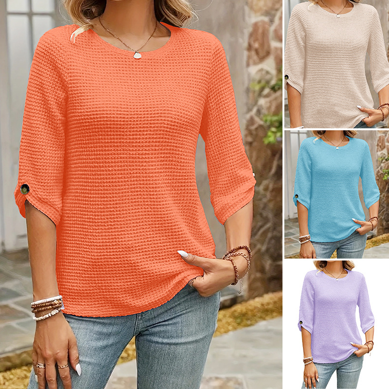 Women's Casual Solid Crewneck Top