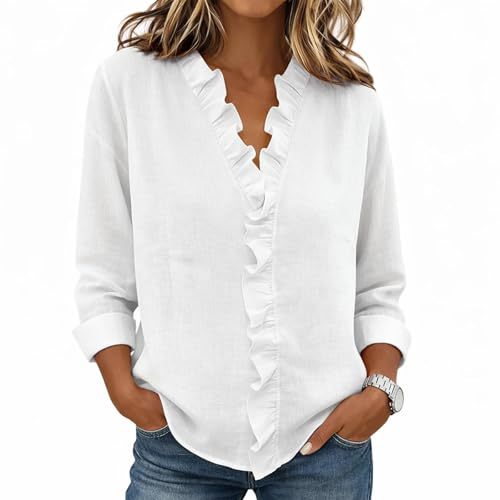 Women's V-Neck Long-Sleeve Printed T-Shirt