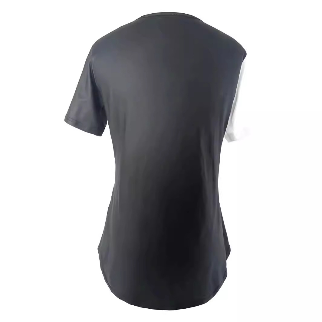 Women's Short Sleeve V-Neck Zip Loose Floral Print Top