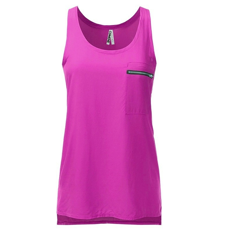 Women's Plus Size Chiffon Tank Top Solid Color Sleeveless Round Neck