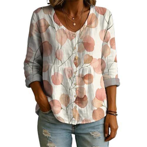 Floral Print V-Neck Long Sleeve T-Shirt