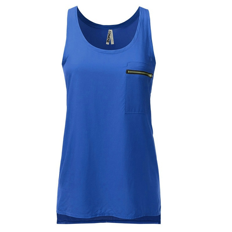 Women's Plus Size Chiffon Tank Top Solid Color Sleeveless Round Neck