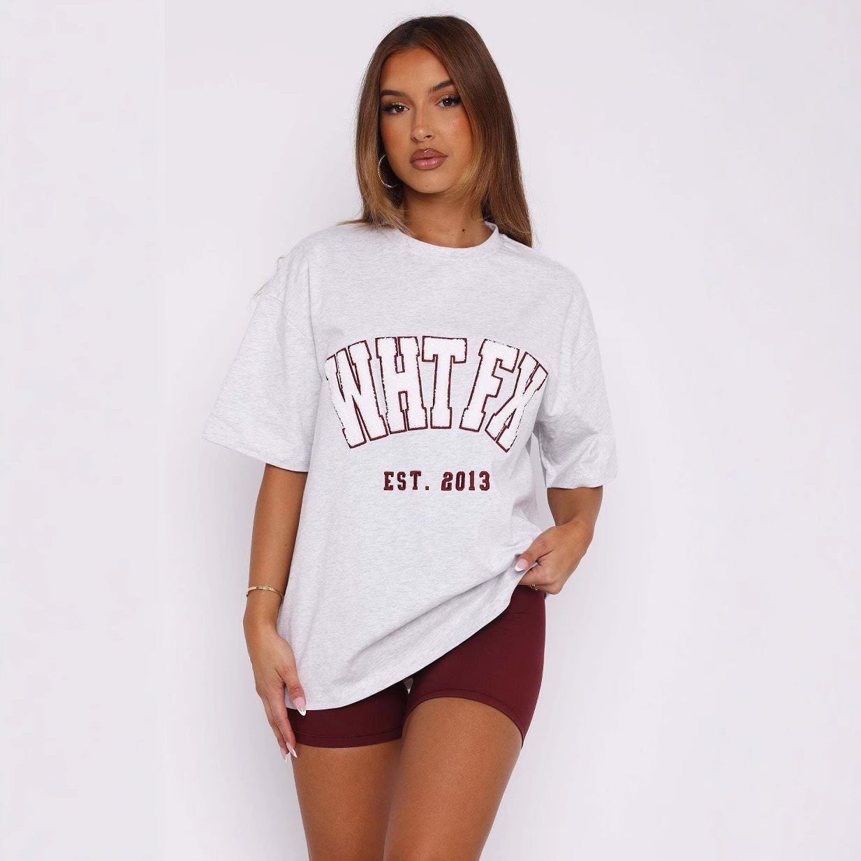 WHTFX Graphic Print Loose Crewneck T-Shirt