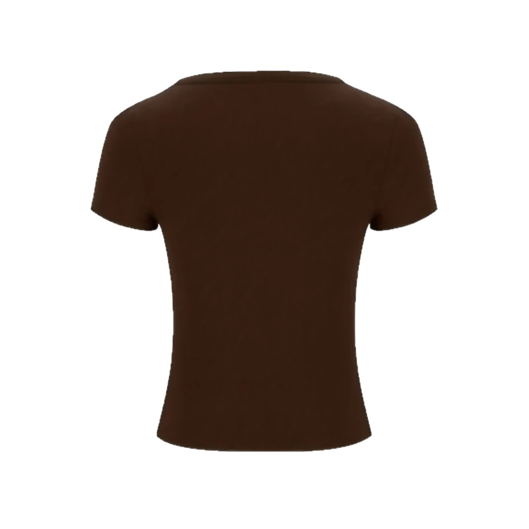 Women's V-Neck Ruched Short Sleeve Slim Fit T-Shirt