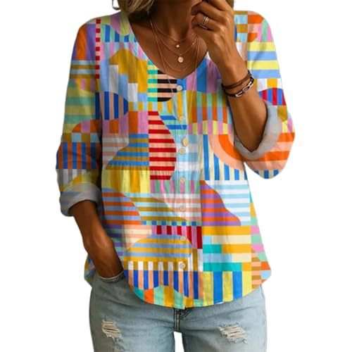 Floral Print V-Neck Long Sleeve T-Shirt