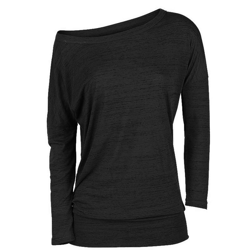 Women's Long Sleeve Crewneck Pullover Loose Solid Color T-Shirt