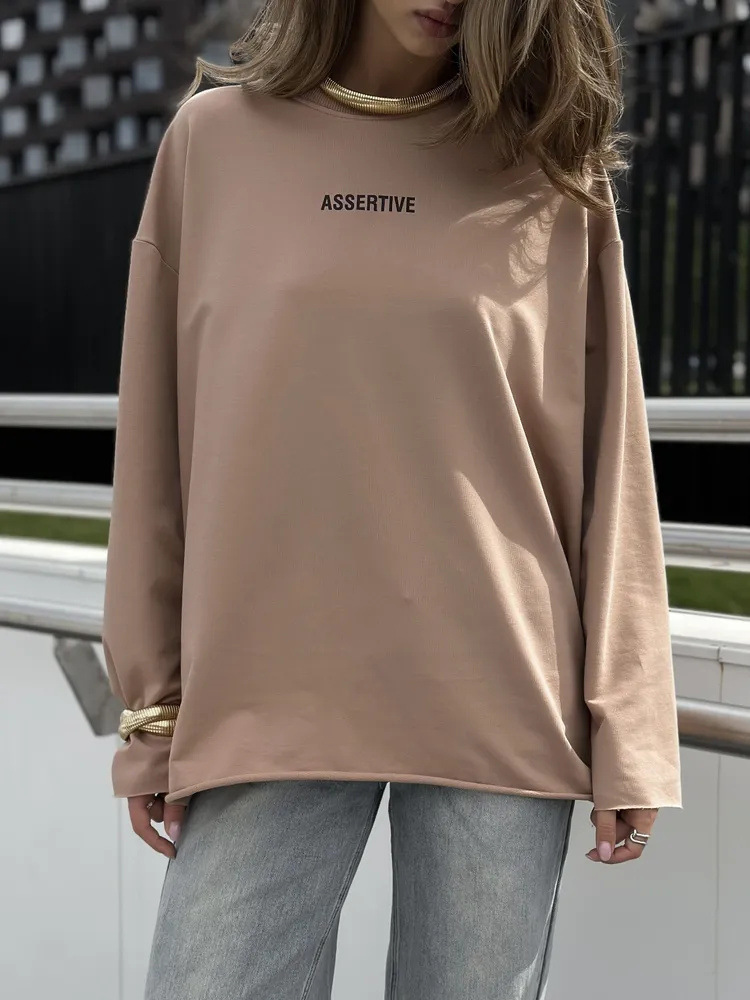 Women's Oversize Crewneck Long-Sleeve T-Shirt