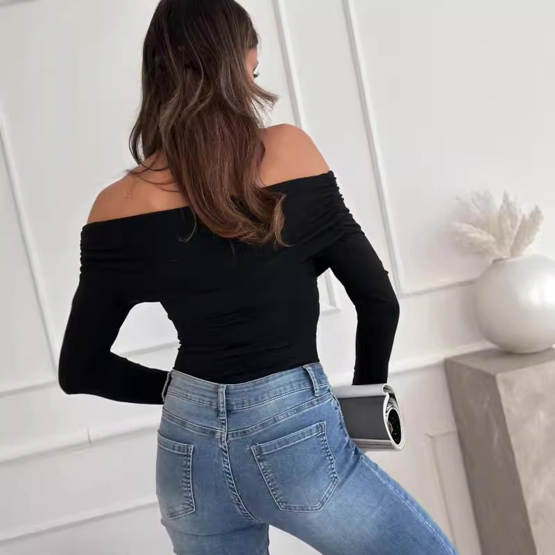 Women's Off-Shoulder Long Sleeve T-Shirt