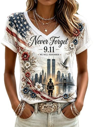 Women's Floral Print V-Neck Short Sleeve T-Shirt