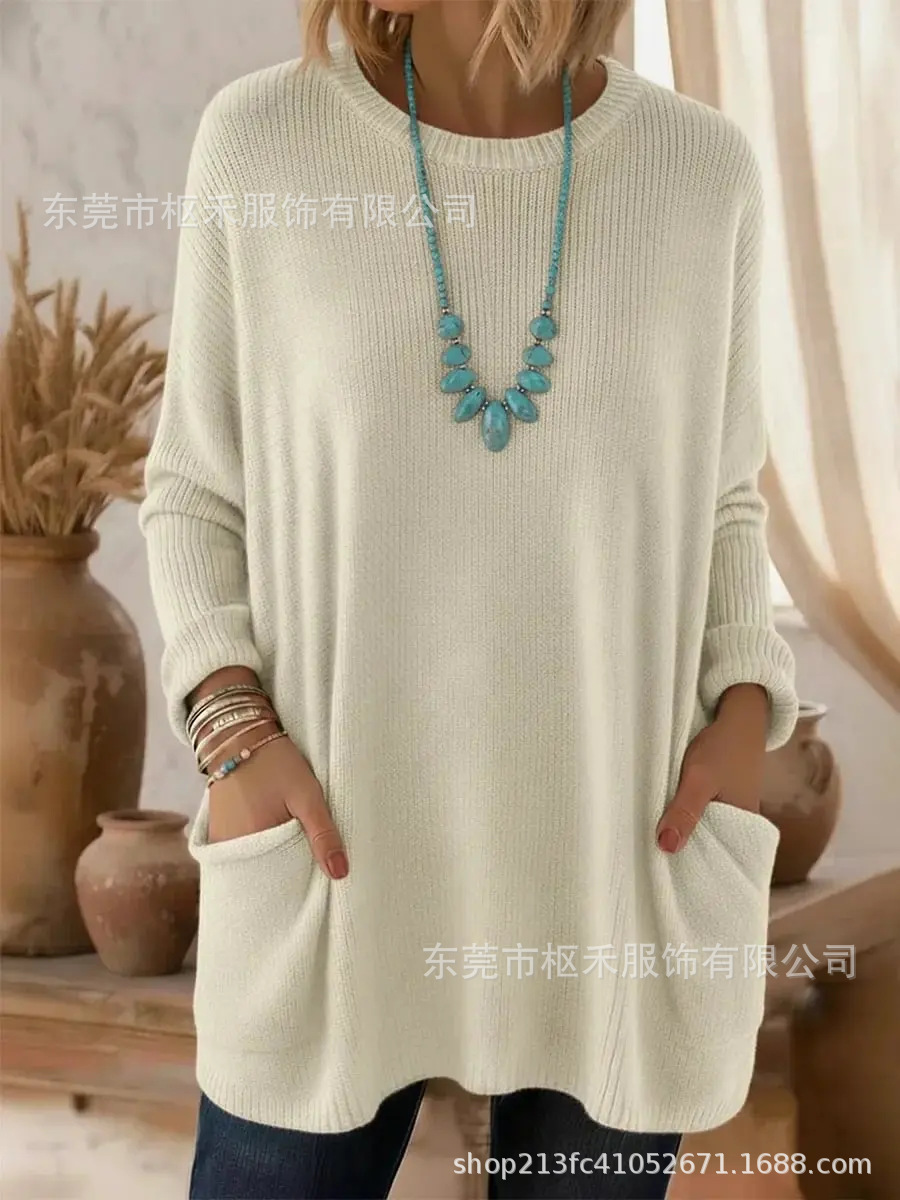 Floral Print Long Sleeve Chunky Knit Top
