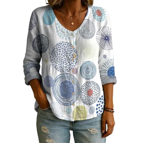 Floral Print V-Neck Long Sleeve T-Shirt