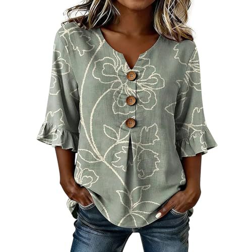 Plaid & Floral Print Short Sleeve Button-Up Top