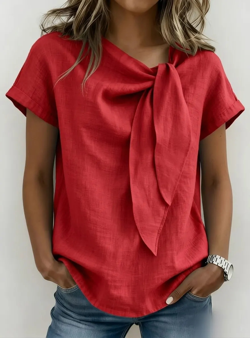 Women's Solid Color Short Sleeve Casual T-Shirt